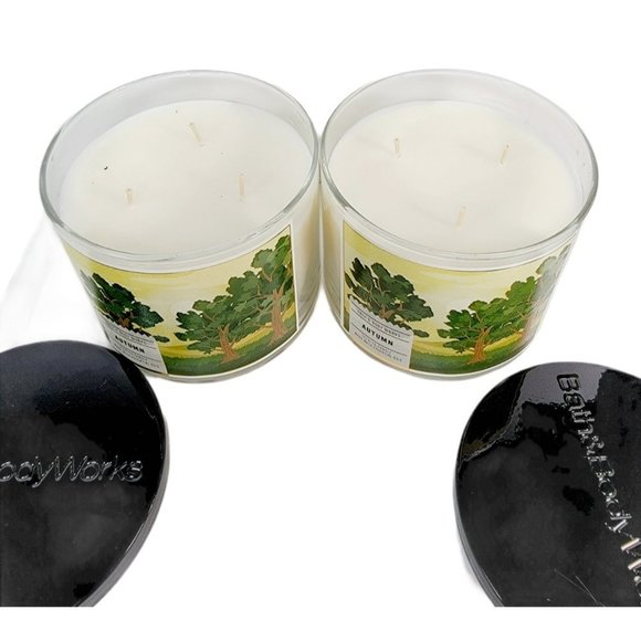 2 Bath & Body Works AUTUMN SCENTED 3 Wick Candles - Picture 5 of 6